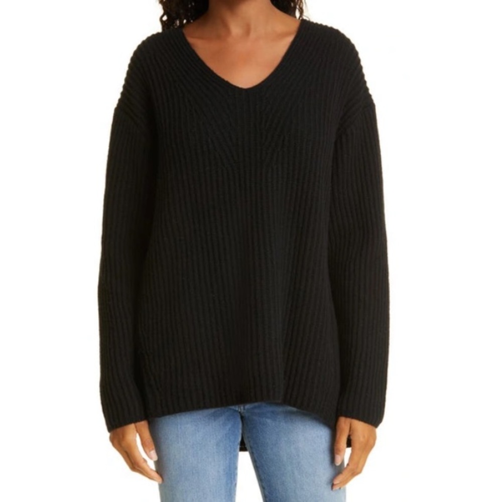 NWT Rails Merino Wool Black Oversized Sweater Neiman Marcus